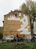 2Shy wall painting in Kiev