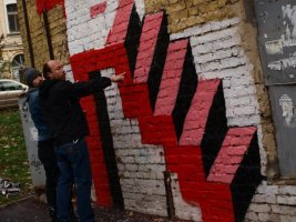 2Shy wall painting in Kiev