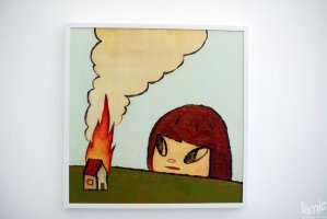 Stages - Yoshitomo Nara â€œFireâ€ Acrylic on wood panel, 90cm x 90cm. Â© (...)